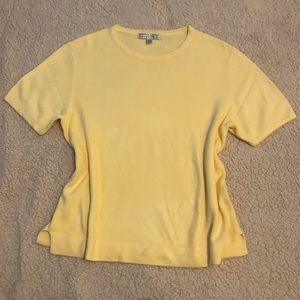 Carolyn Taylor XL essentials yellow short sleeve woven sweater